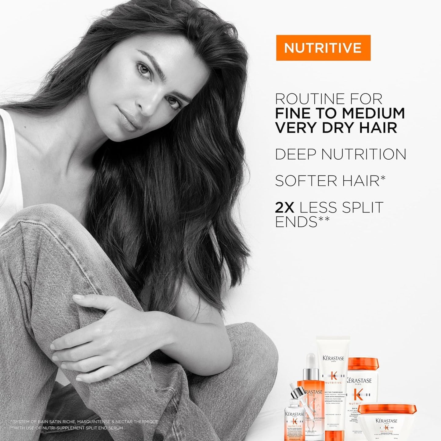 Kerastase Nutritive Split Ends Hair Serum For Dry Hair - Hydrating & Nourishing Leave-In Hair Oil Treatment For Smoothness and Shine, Ultra-Sealing Formula With Anti-Dryness Polymers, 1.7 Fl Oz