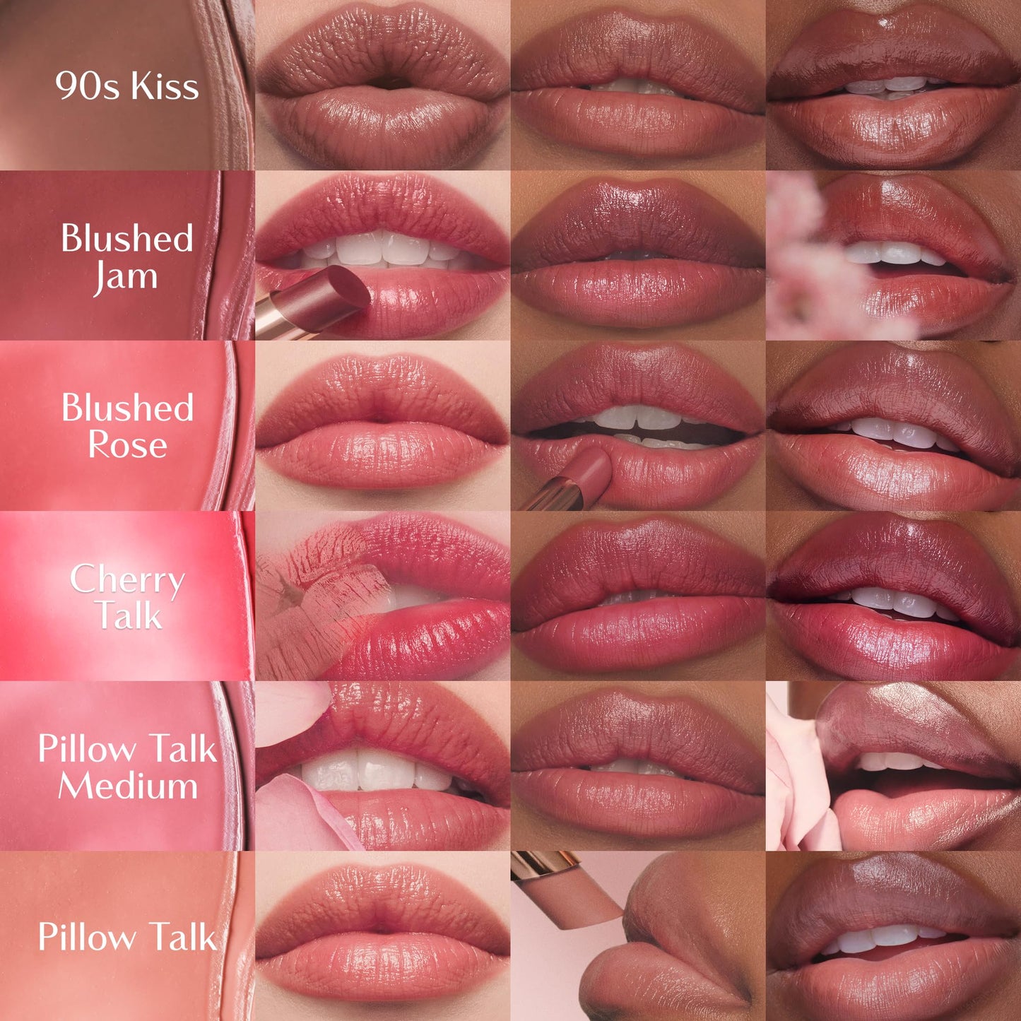 Charlotte Tilbury Pillow Talk Blush Balm Lip Tint - Long-Lasting, Buildable Sheer Tint with Peptides for Hydrated, Blushed Looking Lips - 24 HR Hydration - Pillow Talk Medium