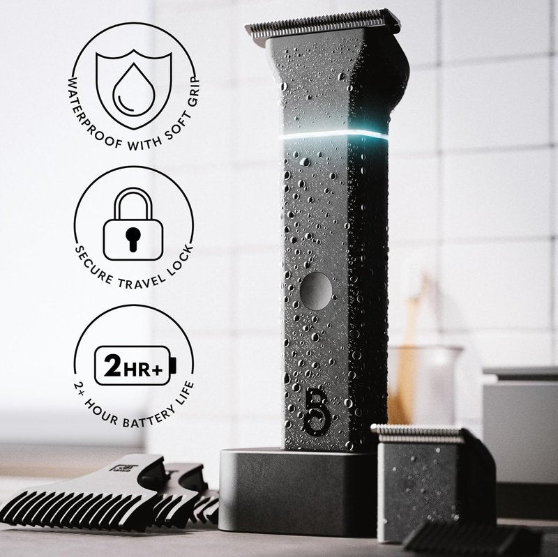 Beard Club Manscape Body Hair Trimmer for Men - Rechargeable Waterproof Electric Shaver | Ceramic Blade, Wet/Dry Use
