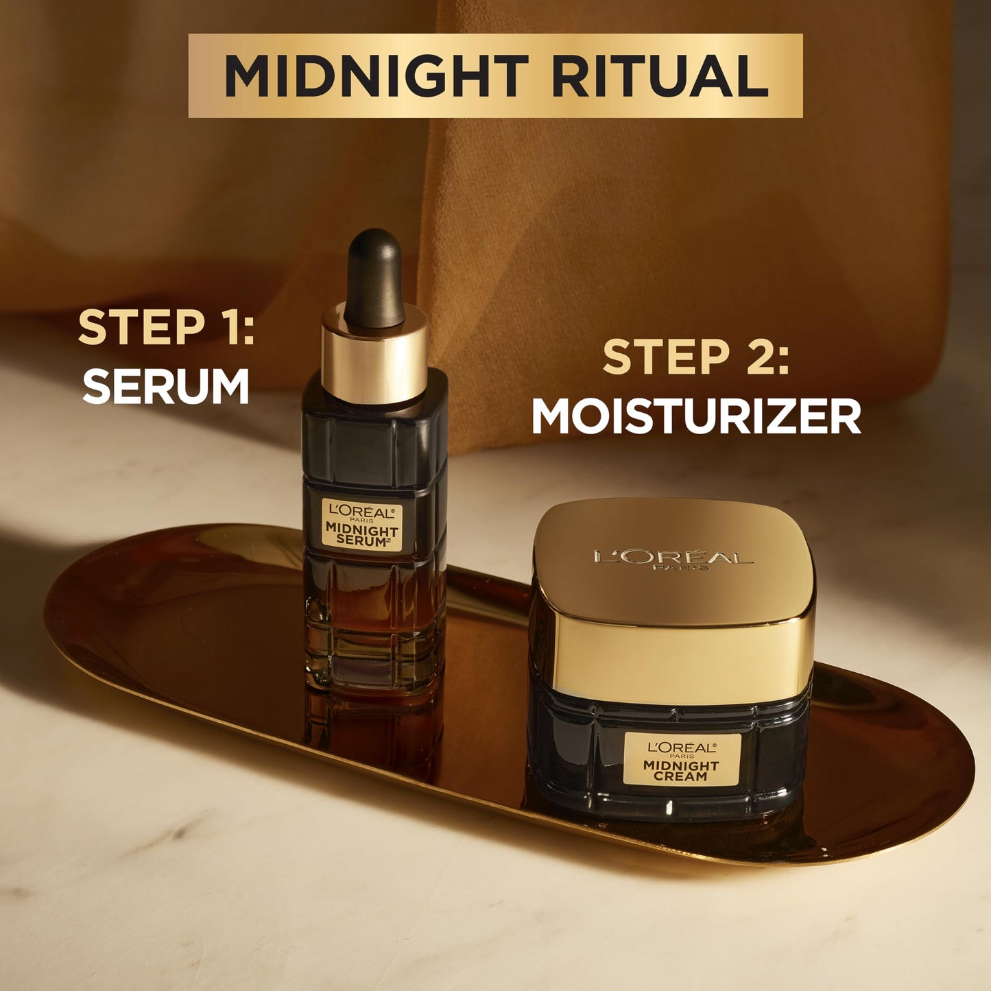 L'Oreal Paris Age Perfect Anti-Aging Midnight Face Cream, Fragrance-Free Face Moisturizer with Shea Butter and Antioxidants to Reduce Wrinkles and Firm Skin, 1.7oz + Serum Sample