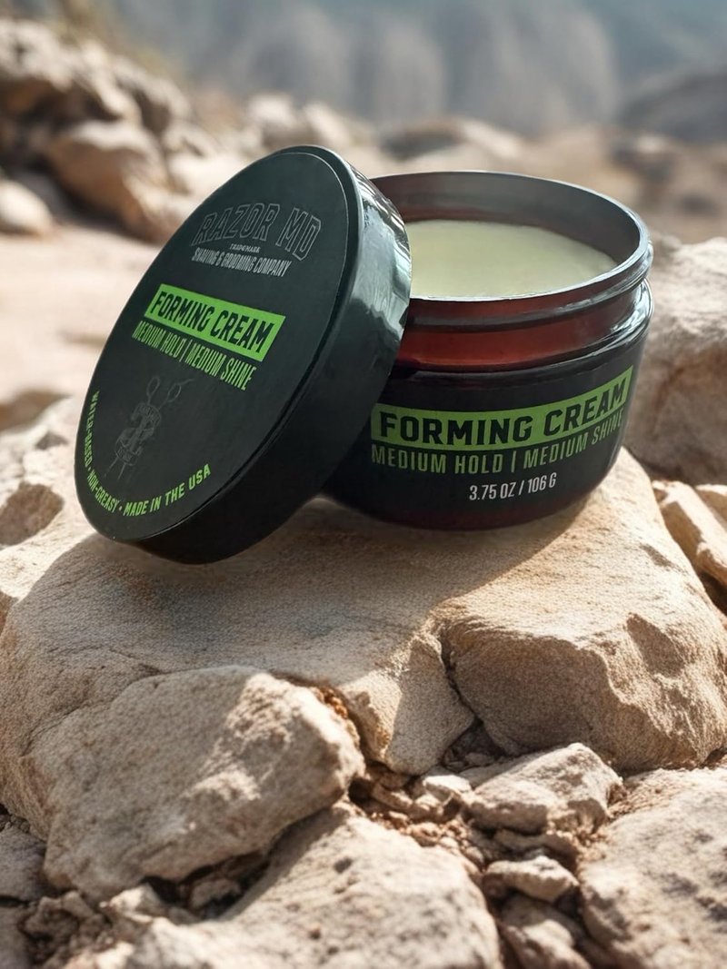 Razor MD Water-Based Forming Cream - Medium Hold & Shine | Men's Hair Styling Product, 3.75 oz