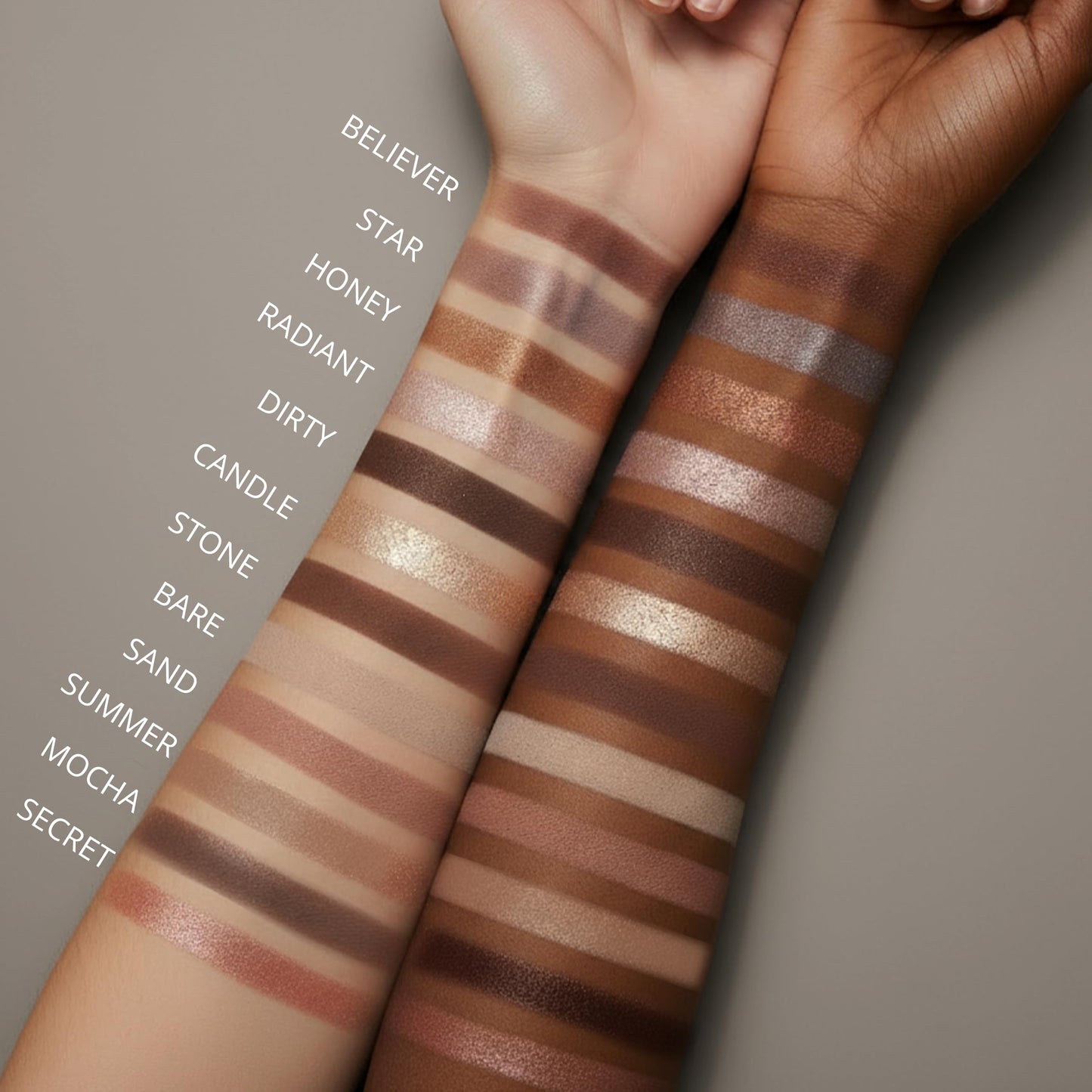 Lamora Attraction Eyeshadow Palette - Soft Warm Brown Shimmer Matte Shades