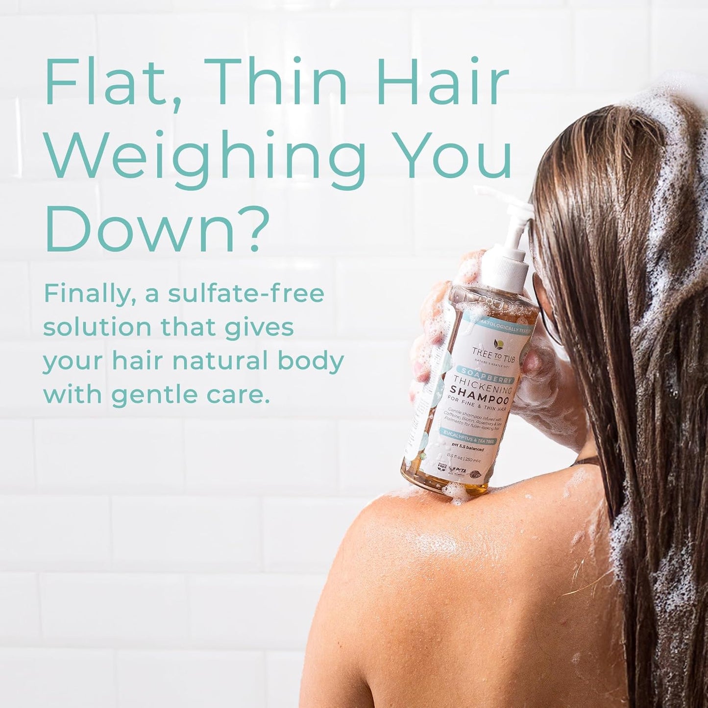 Biotin Fine Hair Thickening Shampoo - Sulfate-Free Argan Oil Formula for Fuller Volume | Gentle for Women & Men