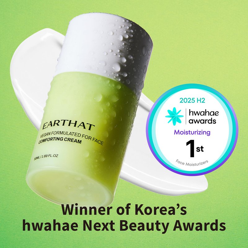 EARTHAT Redness Relief Face Cream for Sensitive Skin, Barrier Repair Moisturizer with Ceramide, Panthenol & 8-Type Hyaluronic Acid, Soothing & Hydrating, Korean Skincare, 1.69 fl oz