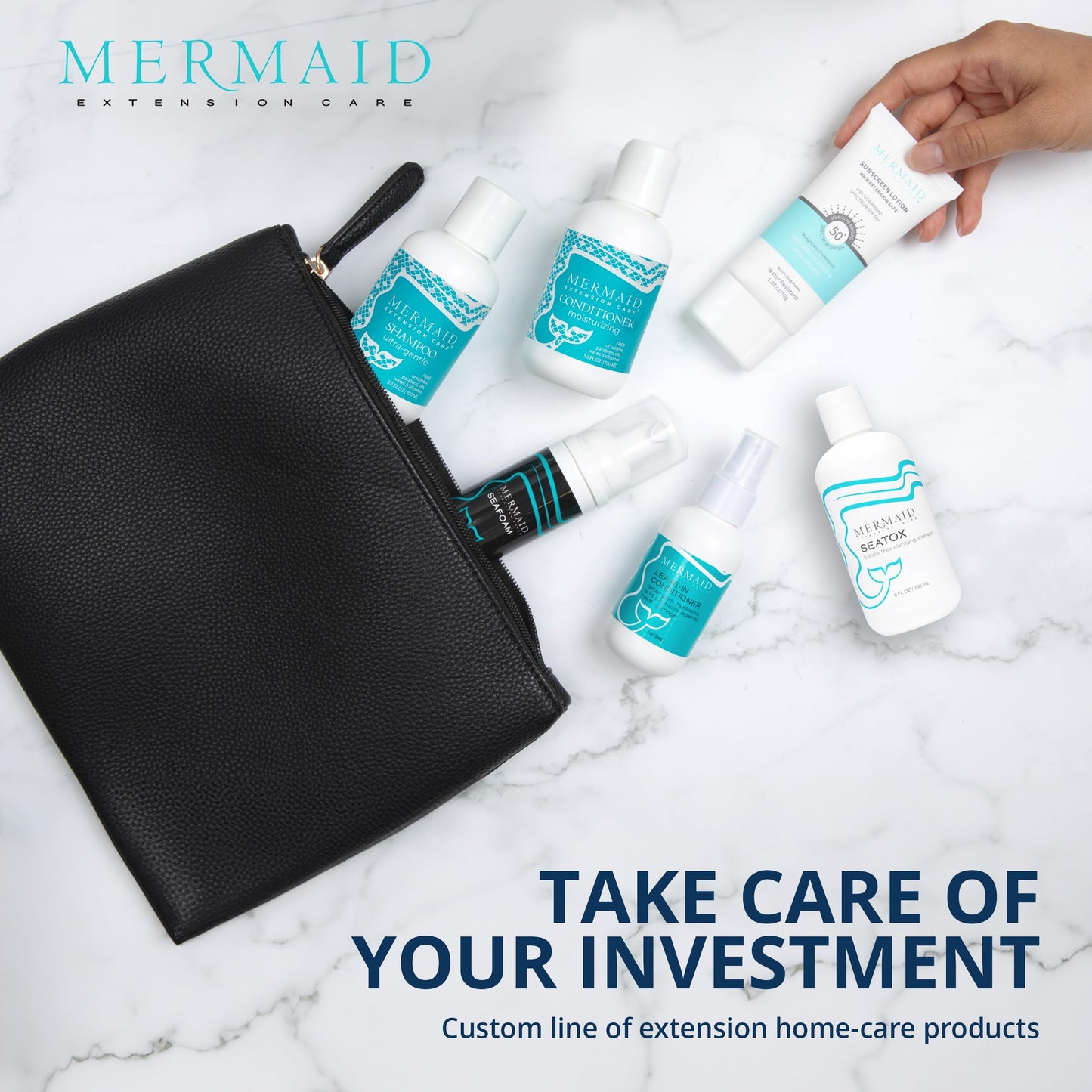 Mermaid Extension Care Conditioner, Moisturizing, Oil-Free Daily Formula for Hair Extensions, 16 fl oz