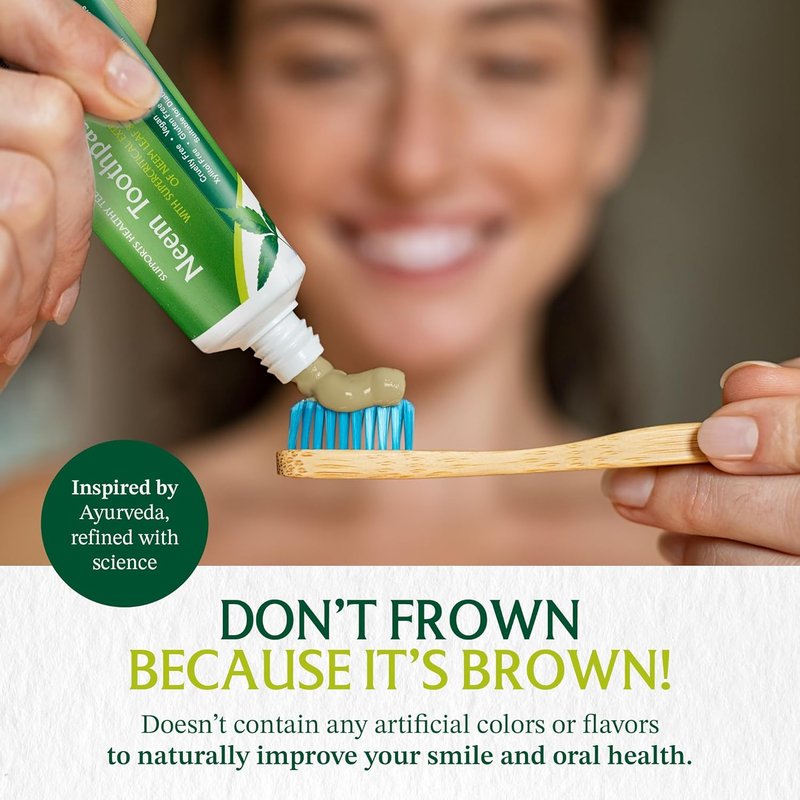 Neem Fluoride-Free Toothpaste - Vegan Natural Formula for Adults & Kids - Clove & Stevia | 4 Pack