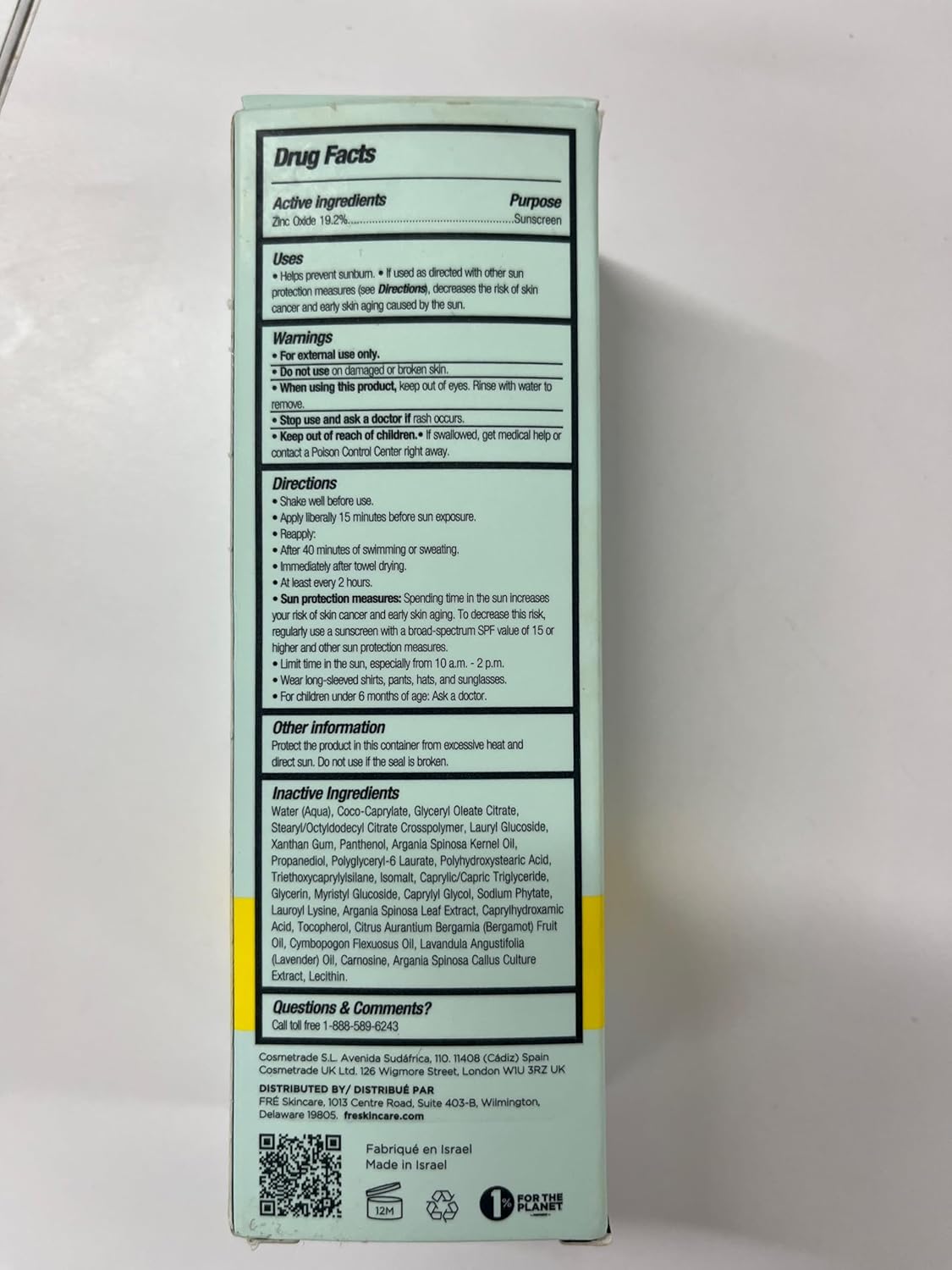 FRÉ Mineral Face Sunscreen SPF 30 - Ultra-Sheer Non-Nano Zinc, Fast-Absorbing Formula