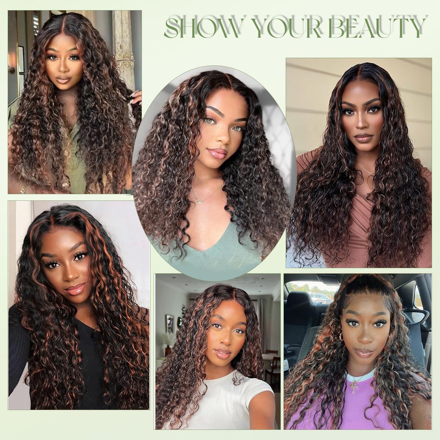 Tape in Hair Extensions Human Hair, Ombre Brown Colored Water Wave Tape in Extensions, 20pcs 50g 16 inch Remy Invisible Tape ins Curly Soft Real Human Hair for Black Women