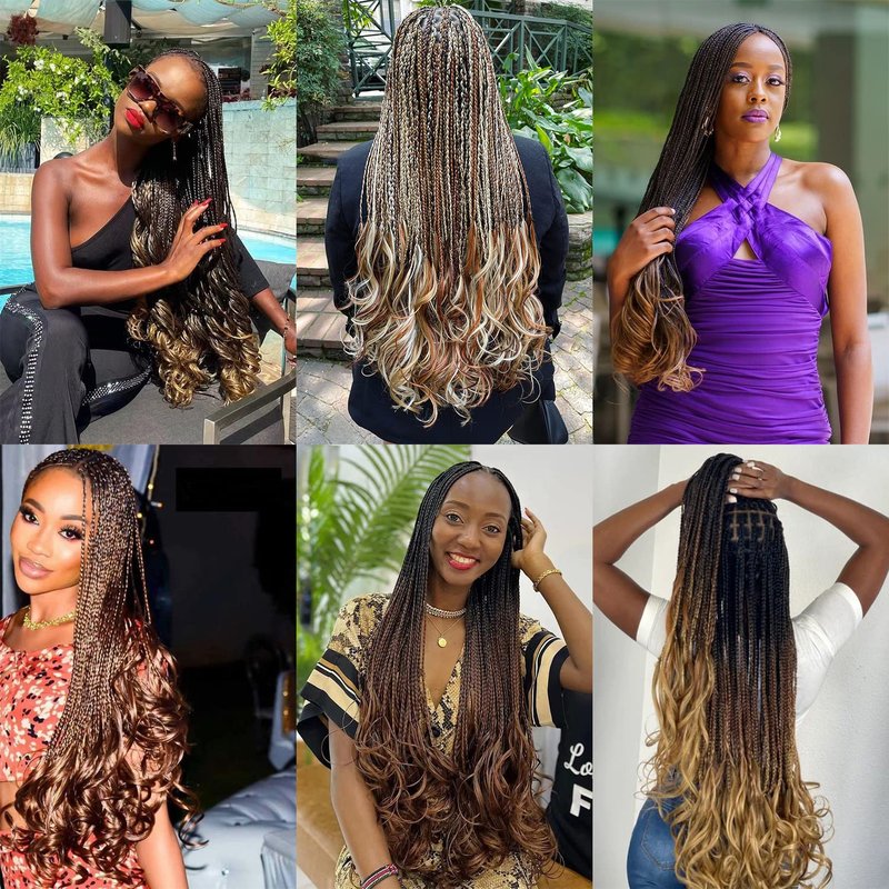 COOKOO 9 Packs 30 Inch Pre Stretched French Curly Braiding Hair Blonde 85g/pack Easy Braid Crochet Hair Big Wavy Braiding Hair Extentions for Senegalese Twist Hair 27#
