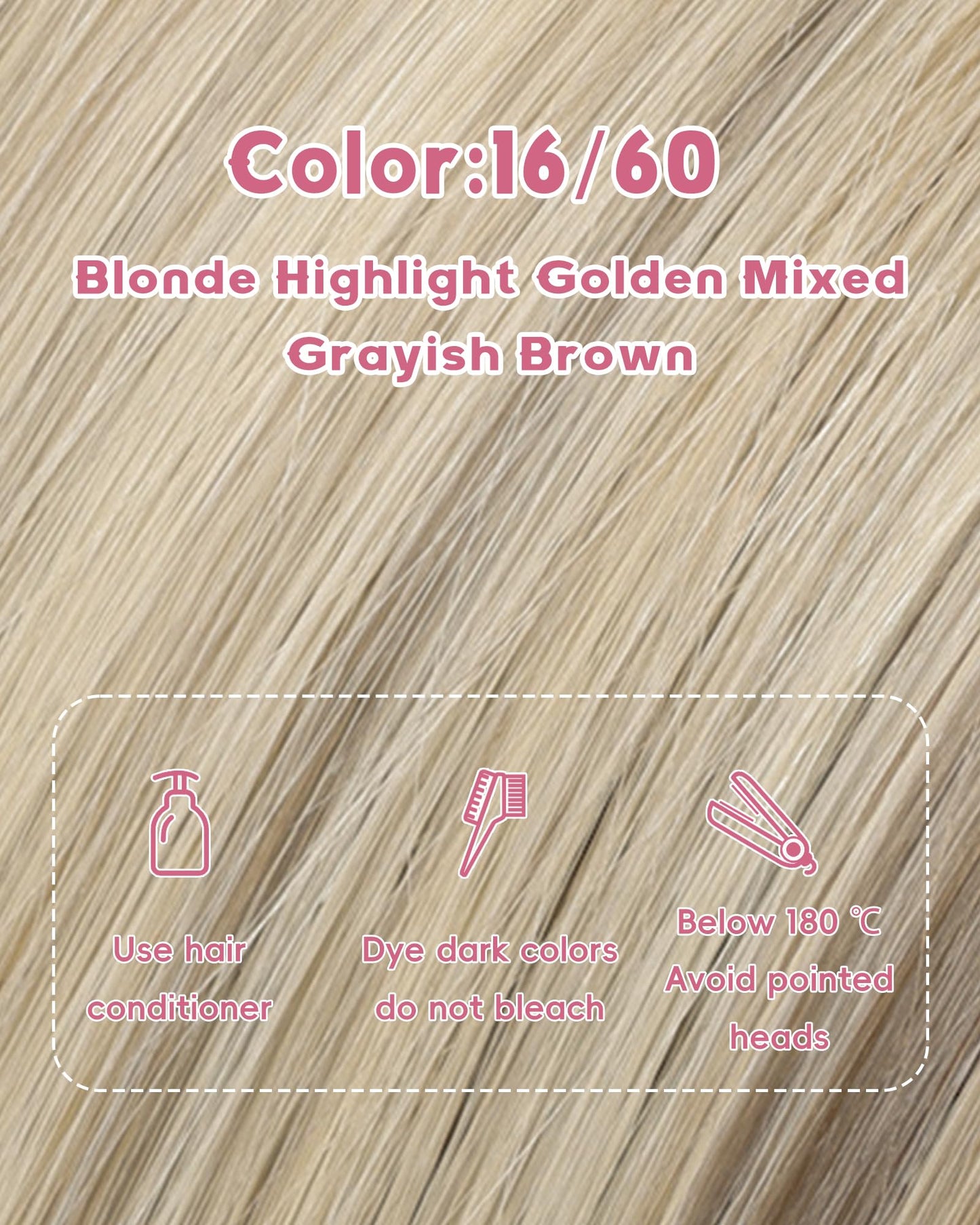 KiiKiiGirl Microlink Hair Extensions Human Hair,14 Inch #16/60 Blonde Highlight Golden Mixed Grayish Brown Micro Loop Microbead Micro Link Hair Extensions Human Hair Invisible Straight 30g/43s