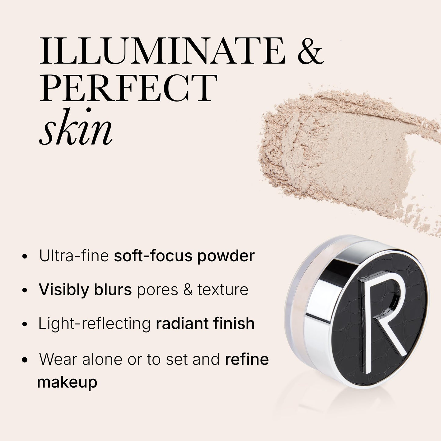 Rodial Glass Powder Travel Size 0.19 oz - Mini Loose Setting Powder for Soft-Focus Blurring, Shine Control & Luminous Glass Skin Finish