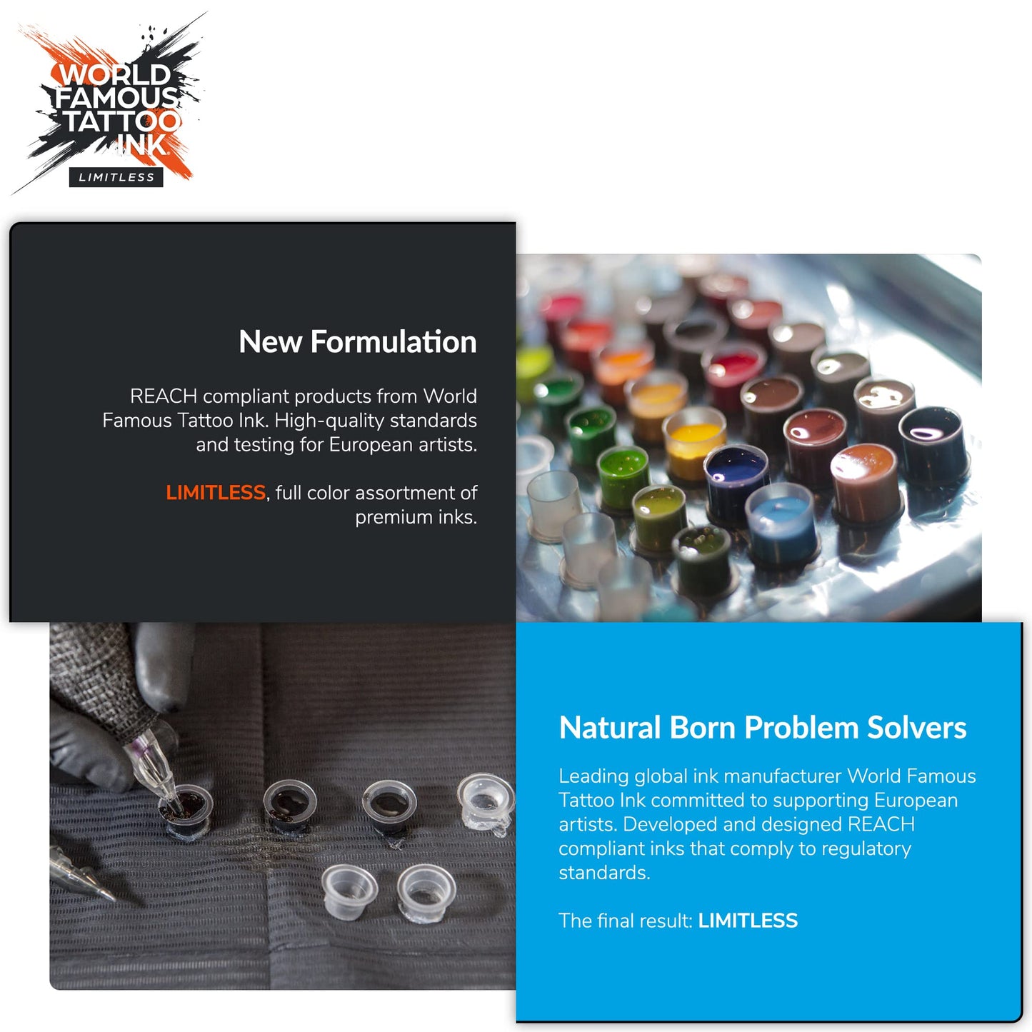 World Famous Tattoo Ink Limitless - Mixing White Tattoo Ink - Professional Tattoo Ink & Tattoo Supplies - Skin-Safe Permanent Tattooing in Bold Shades - Vegan & Non-Toxic (1 oz)