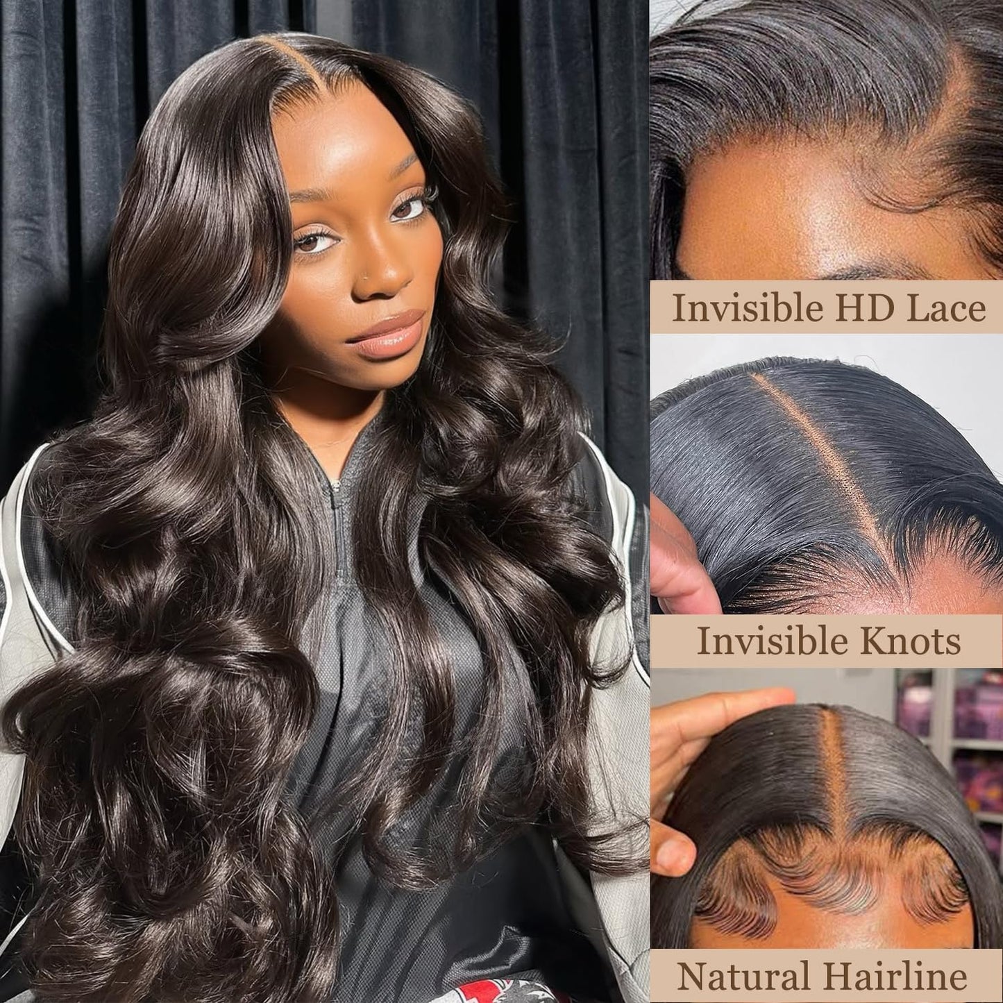 5x5 HD Lace Closure for Woman 16 Inches Body Wave Human Hair Closure Lace Closure 12A Brazilian Human Hair Closure Pre Plucked With Baby Hair Natural Black