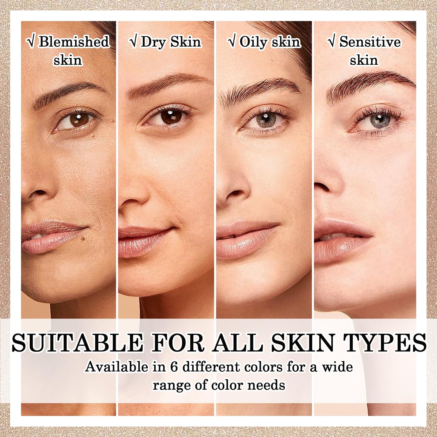 6 Colors Correcting Cream Contour Palette, Long Lasting Makeup Palettes with Concealer Brush, Multi-purpose Contouring Liquid Foundation Makeup Kit