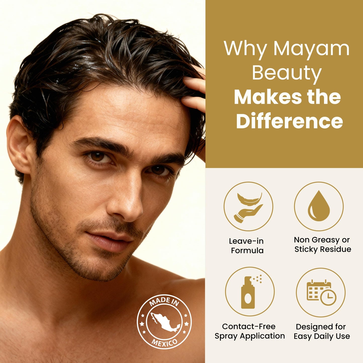 Mayam Beauty Minoxidil 5% Hair Regrowth Treatment Spray – Hair Growth Spray for Thinning Hair & Receding Hairline – Lightweight Leave-In Scalp Treatment with Bergamota – 125ml (4.2 fl oz)