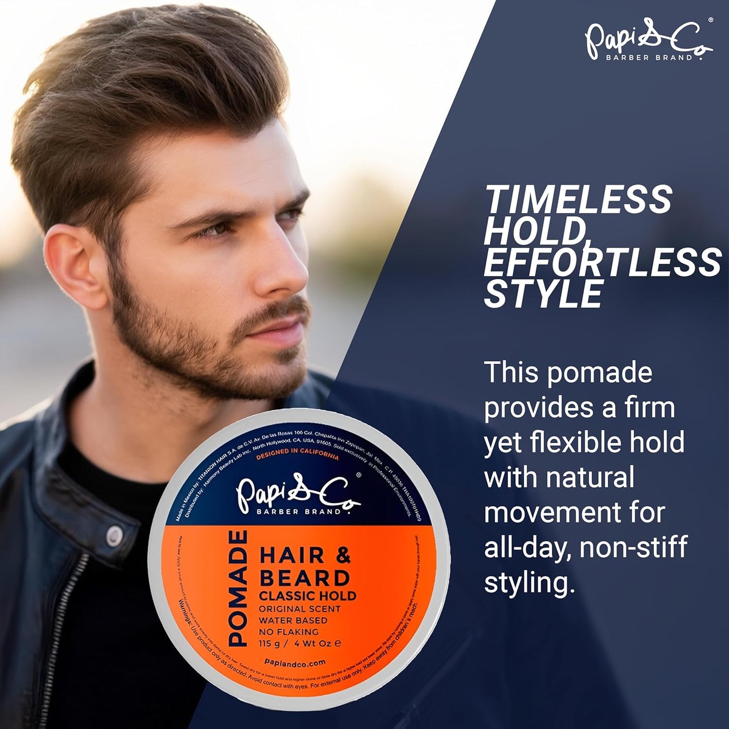 Men’s Water-Based Pomade | Versatile Hair Styling Product with No Residue & Classic Hold - 115g