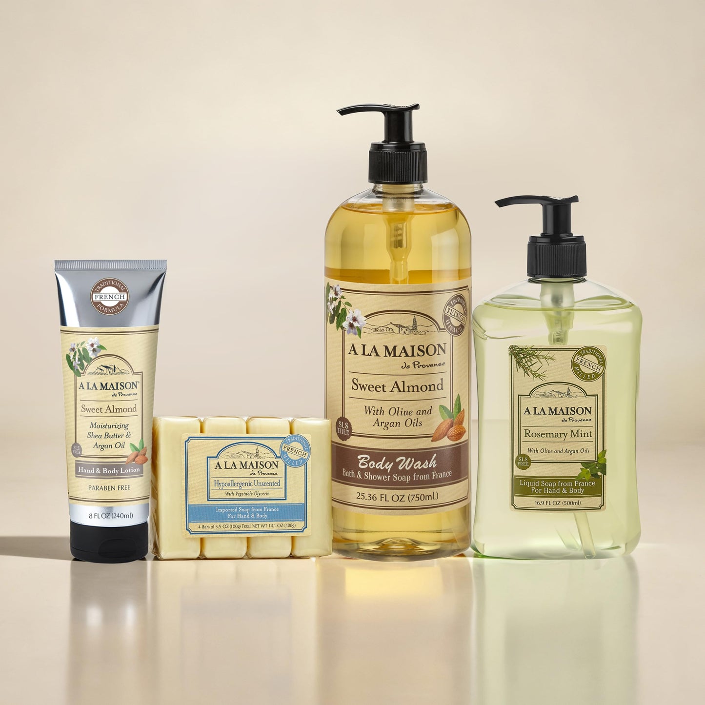 A LA MAISON Lavender Aloe French Liquid Hand Soap - Natural Hand Wash Made with Essential Oils - Biodegradable, Plant-Based, Vegan, Cruelty-Free, Alcohol & Paraben Free (16.9 oz, 2 Pack)