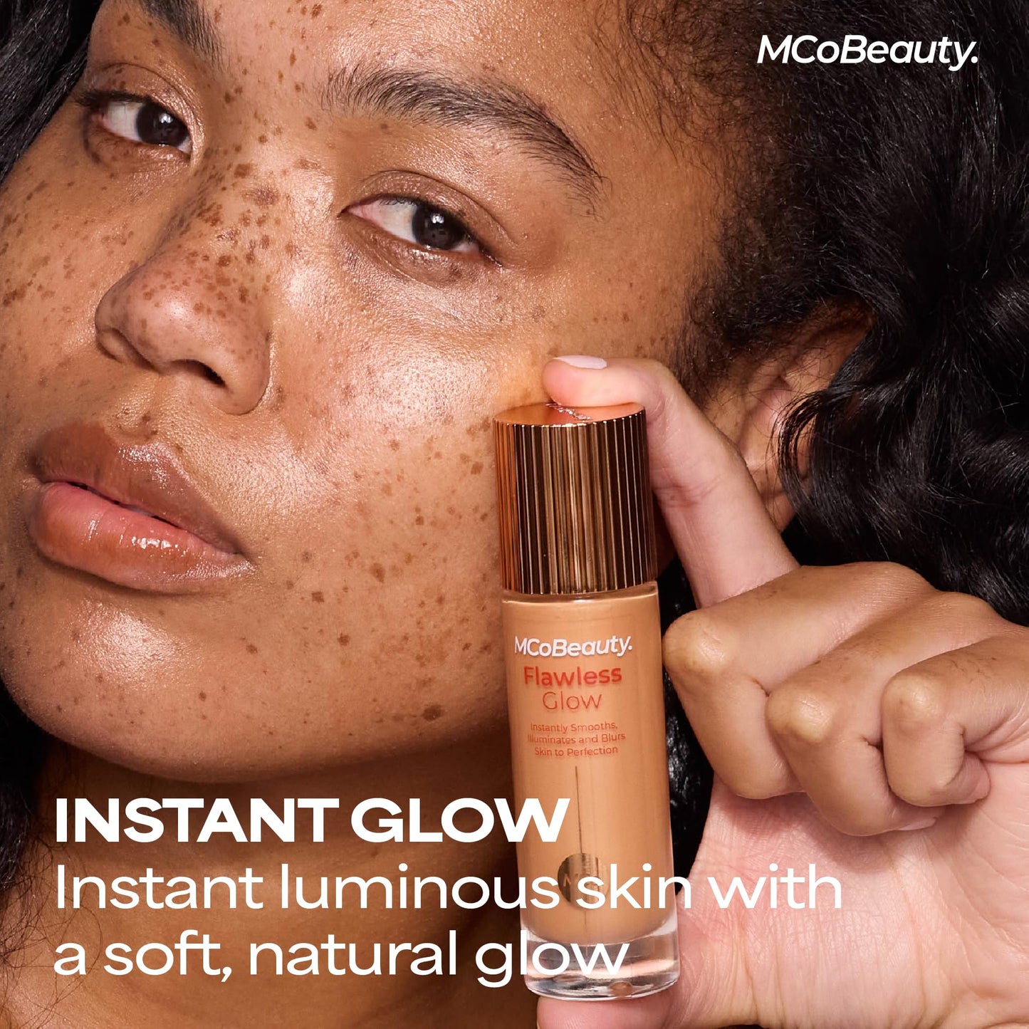 MCoBeauty Flawless Glow Luminous Skin Filter - 4 Medium - 4-in-1 Primer, Highlighter & Foundation Booster - Dewy Illuminating Tint Face Makeup with Squalane Vitamin E - Vegan & Cruelty Free