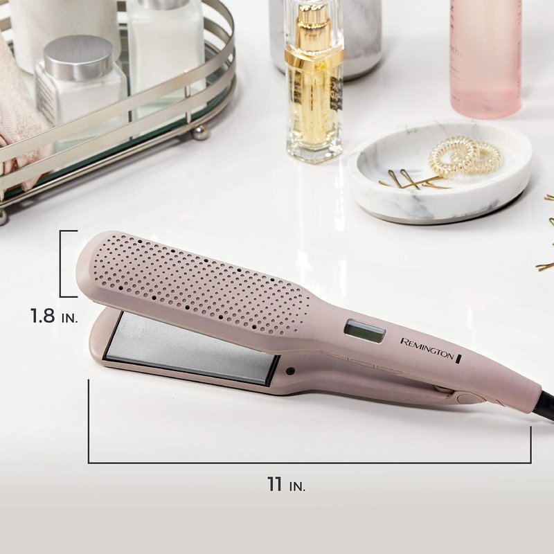 Remington Wet2Straight Hair Straightener / Flat Iron, 450°F Salon High Heat, 1 3/4" Inch plates, Mauve
