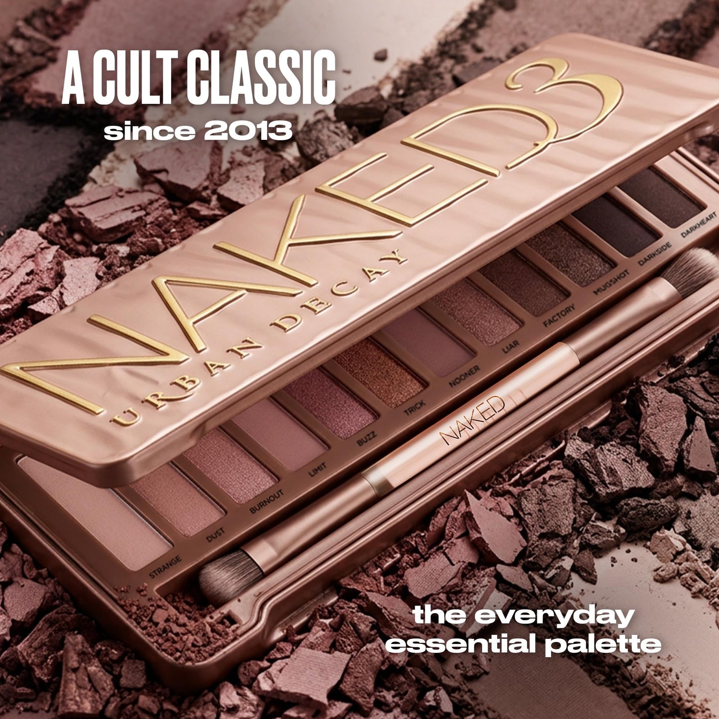 URBAN DECAY Naked3 Eyeshadow Palette - 12 Rosy Soft Pink Neutral Shadows
