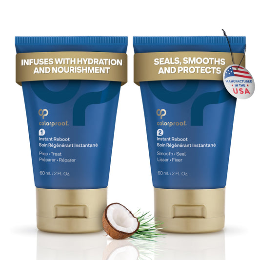Colorproof Instant Reboot Treatment Masque 2 Fl. Oz. (2 Pack) Hair Mask, Lightweight, 2-Step Hair Mask for Damaged Hair with Color Protection, Coconut & Lemongrass Scent