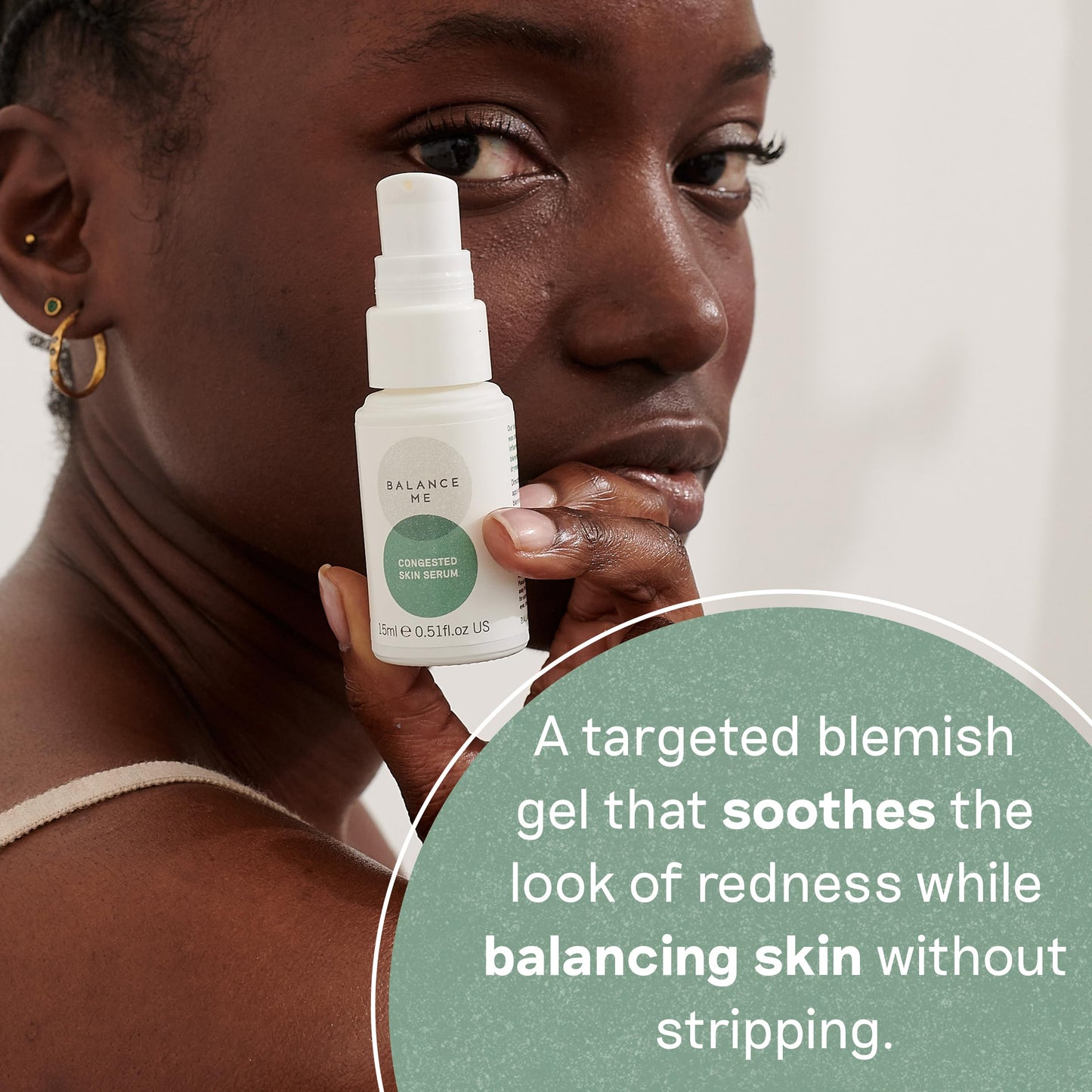 Balance Me Congested Skin Face Serum, Natural Acne Treatment for Face, Non-Drying Spot Serum & Pimple Cream for Oily, Combination & Sensitive Skin (1 x 0.5 fl oz)