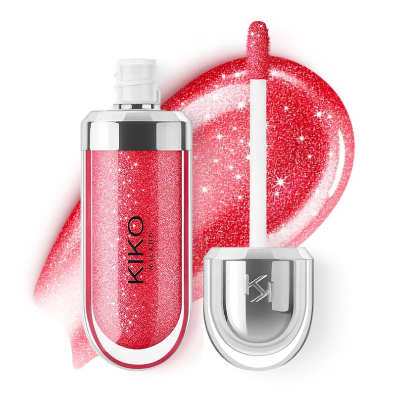Kiko Milano 3D Hydra Lip Gloss – High Shine, Hydrating, Plumping, Non-Sticky, Moisturizing Lip Makeup – 12 Pearly Amaryllis Red – 6.5ml