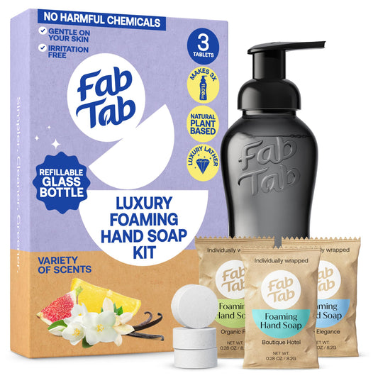 Foaming Hand Soap - Luxurious Scents And Foaming Lather, Botanical Tablets, Just Add Water - Affordable Refill Tablets - Reusable Soap Dispenser - Fab Tab (Single)
