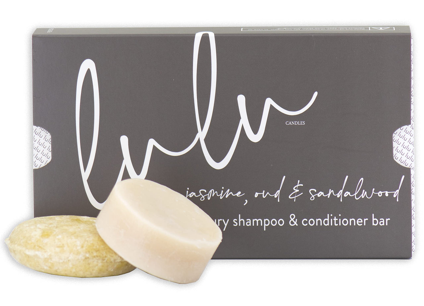 Lulu Candles | Jasmine, Oud & Sandalwood | Shampoo & Conditioner Bar Set | Made in the USA | 3 Oz. Shampoo Bar & 1 Oz. Conditioner Bar