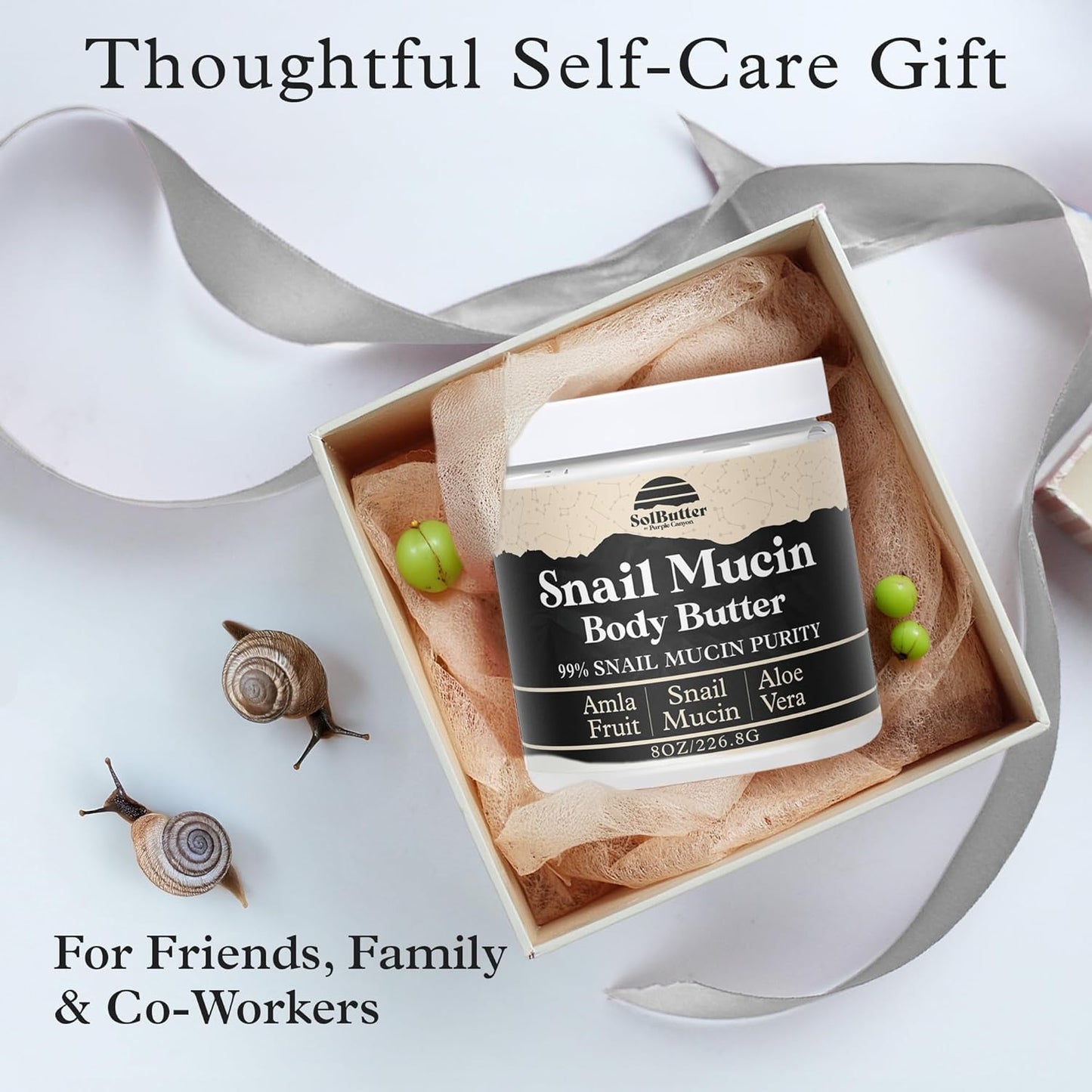 99% Snail Mucin Body Butter - Deep Moisturizing Cream for Blemish Reduction | 8oz | Radiant Skin Repair