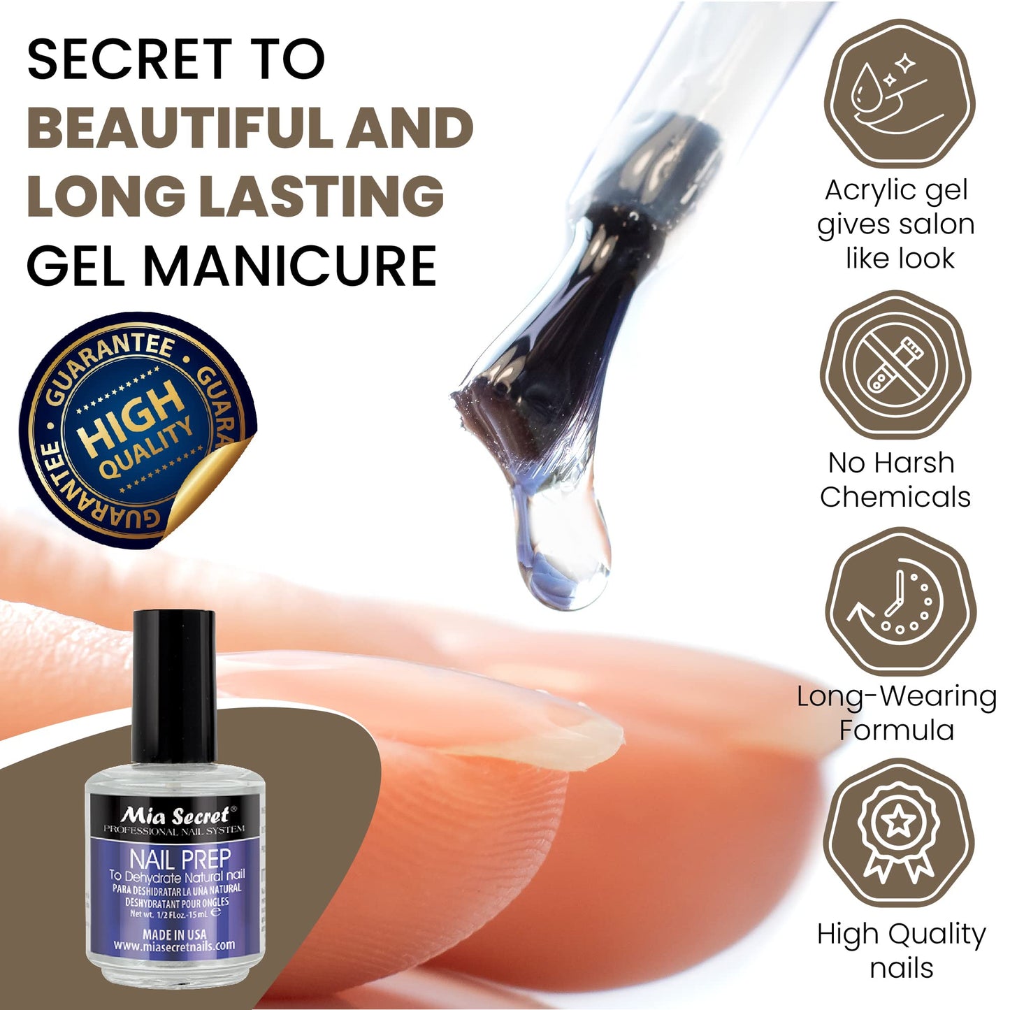 Mia Secret Acrylic Nail Kit/set For beginners - Nails Kit With Pink Acrylic Powder and Clear Acrylic Powder With Everything - Starter Kit de Uñas Acrilicas Mia Secret - Uñas Completo
