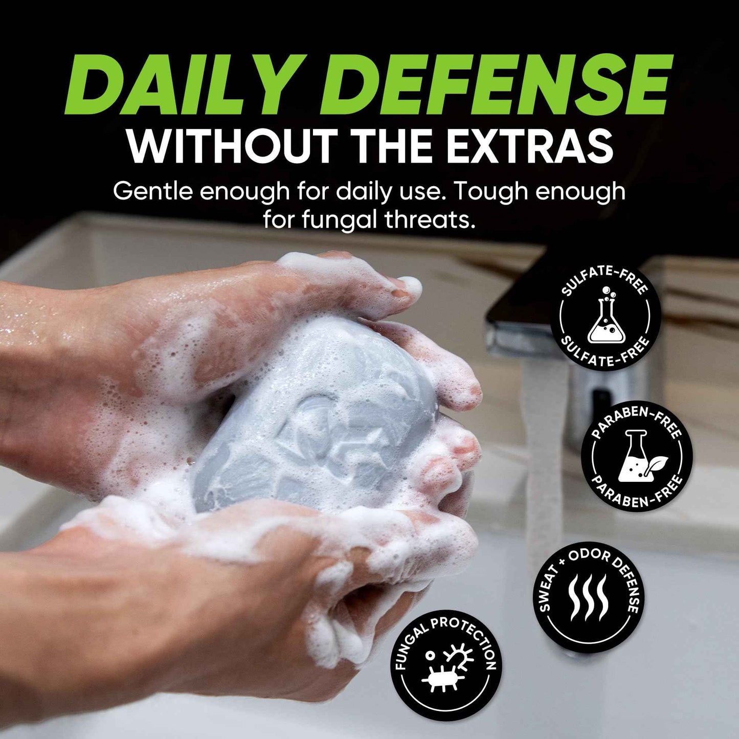 Roycederm Antifungal Soap for Active Skin – Medicated Bar for Athlete’s Foot, Jock Itch, Ringworm with Tea Tree Oil, Charcoal & Volcanic Ash