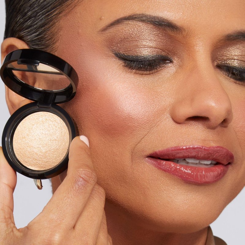 LAURA GELLER NEW YORK Baked Marbleized Highlighter (Travel Size), Portofino- Radiance Enhancing Makeup - Powder Highlighter Face Makeup