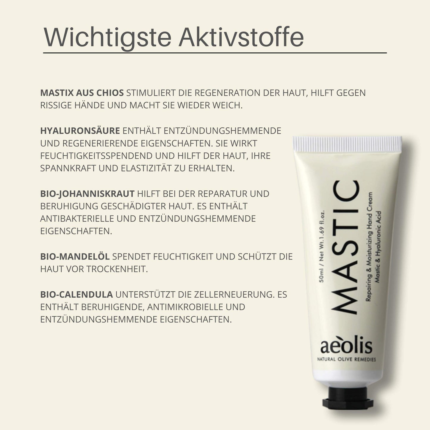 AEOLIS Repairing and Moisturizing Hand Cream - Natural Serum for Cracked Working Hands - Ultimate Hangnail Protection with Natural Olive Oil - Unscented Age-Defying Handcream for Soft Soothing Skin