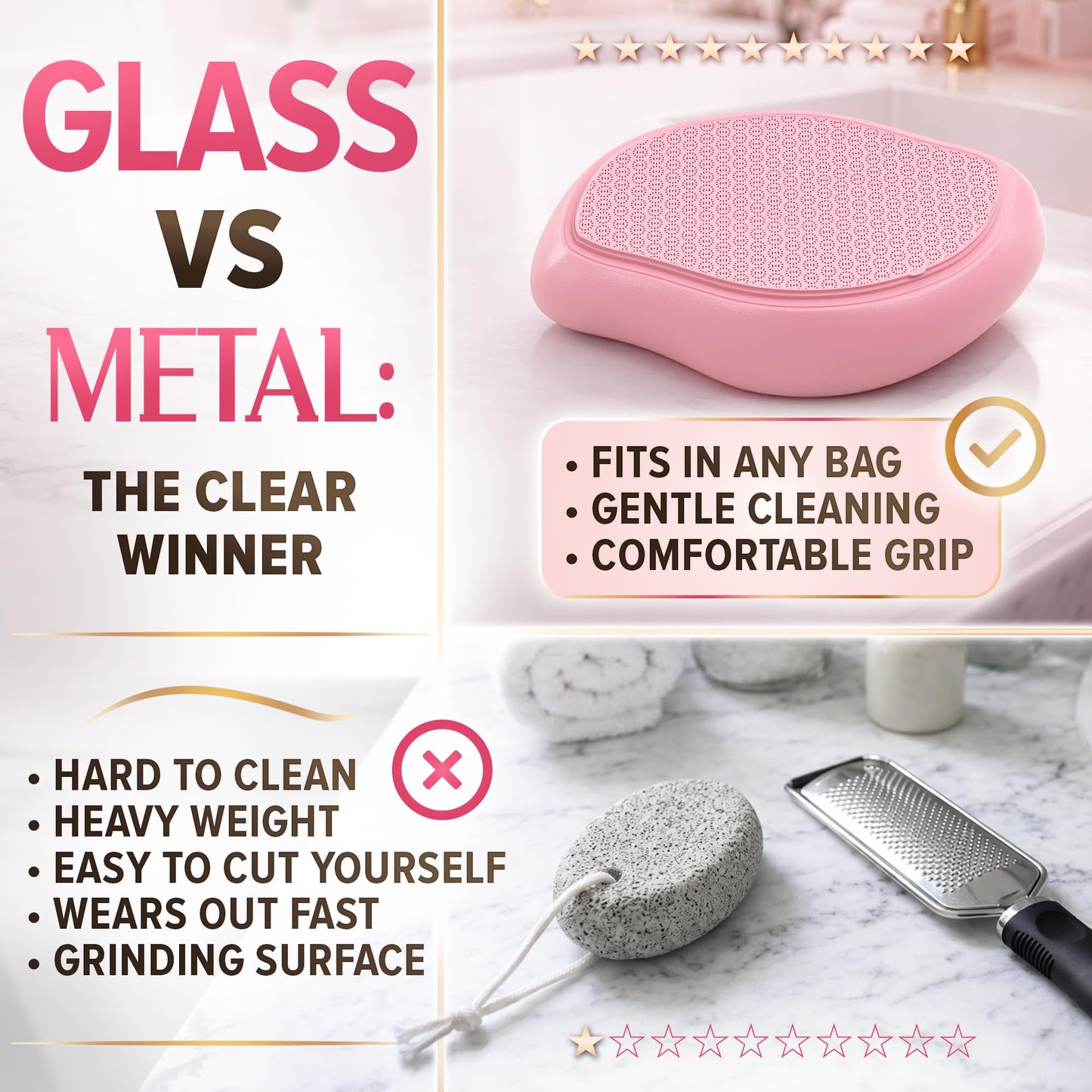 4.6" Nano Glass Foot File for Pedicure, Cracked Heels & Dead Skin
