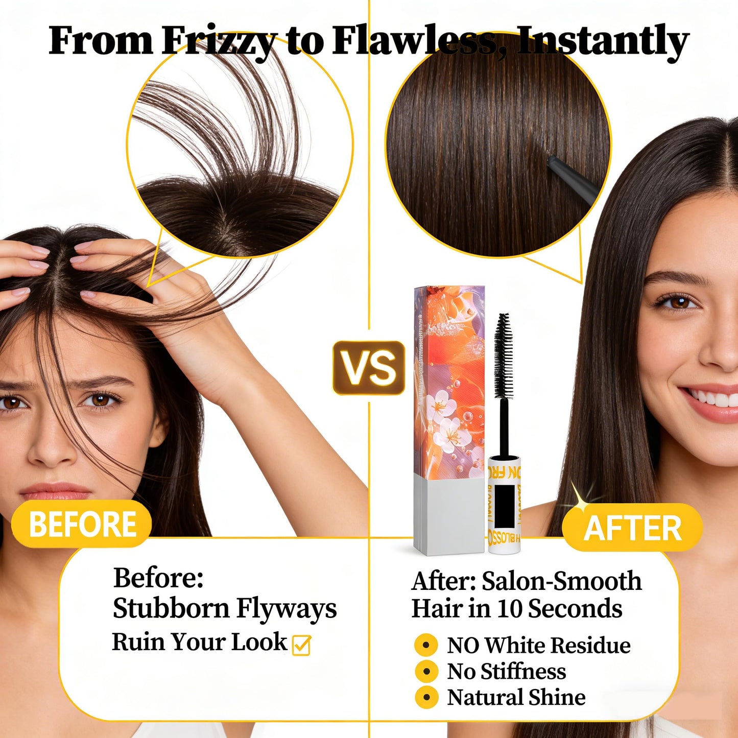 CleJoy Hair Taming Wand - On-the-Go Smoothing Stick for Frizz Control