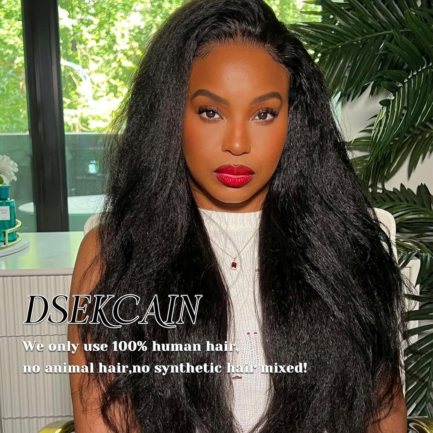 Kinky Straight Lace Closure - 5x5 HD Transparent Human Hair | Pre-Plucked Natural Black, 12 Inch