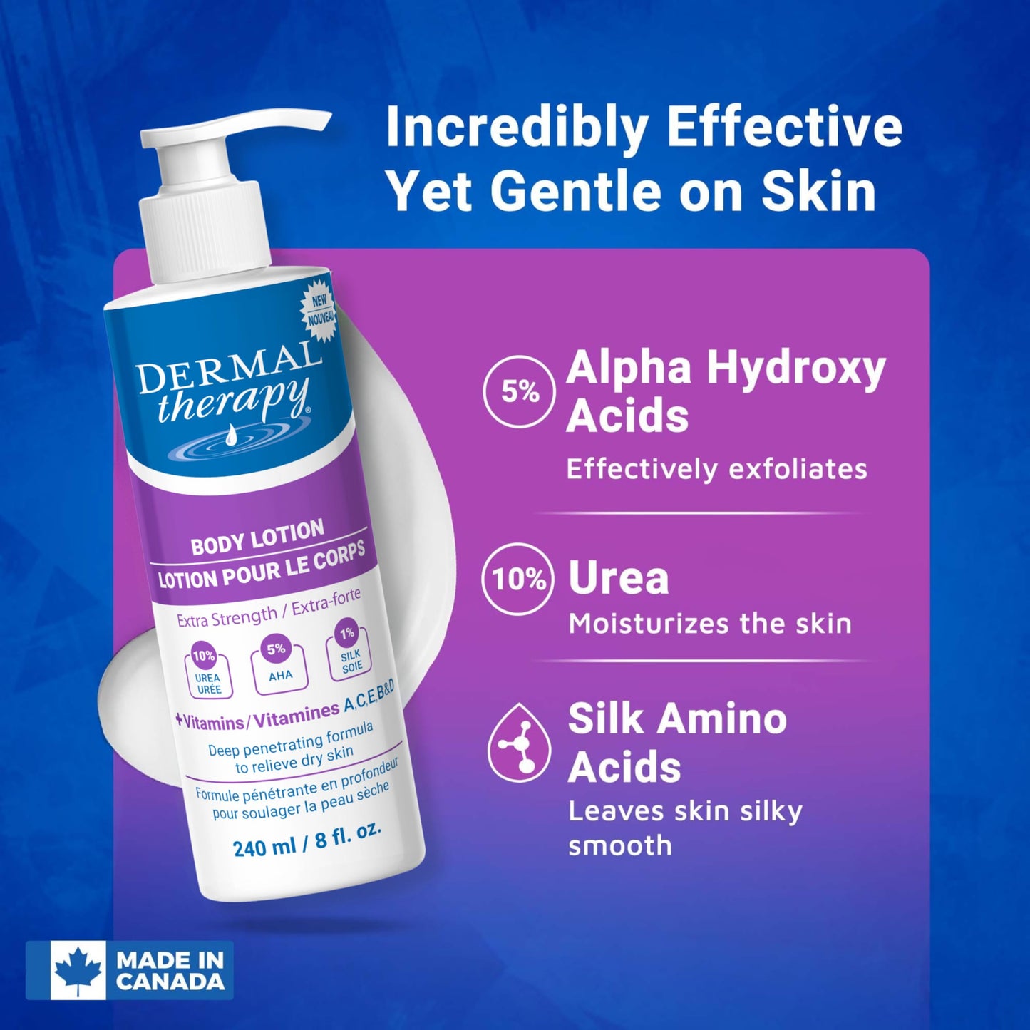 Dermal Therapy Extra Strength Body Lotion – Hydrating Formula with 10% Urea and 5% Alpha Hydroxy Acids | Helps Smooth and Moisturize Dry Skin | 8 fl oz (2-Pack)