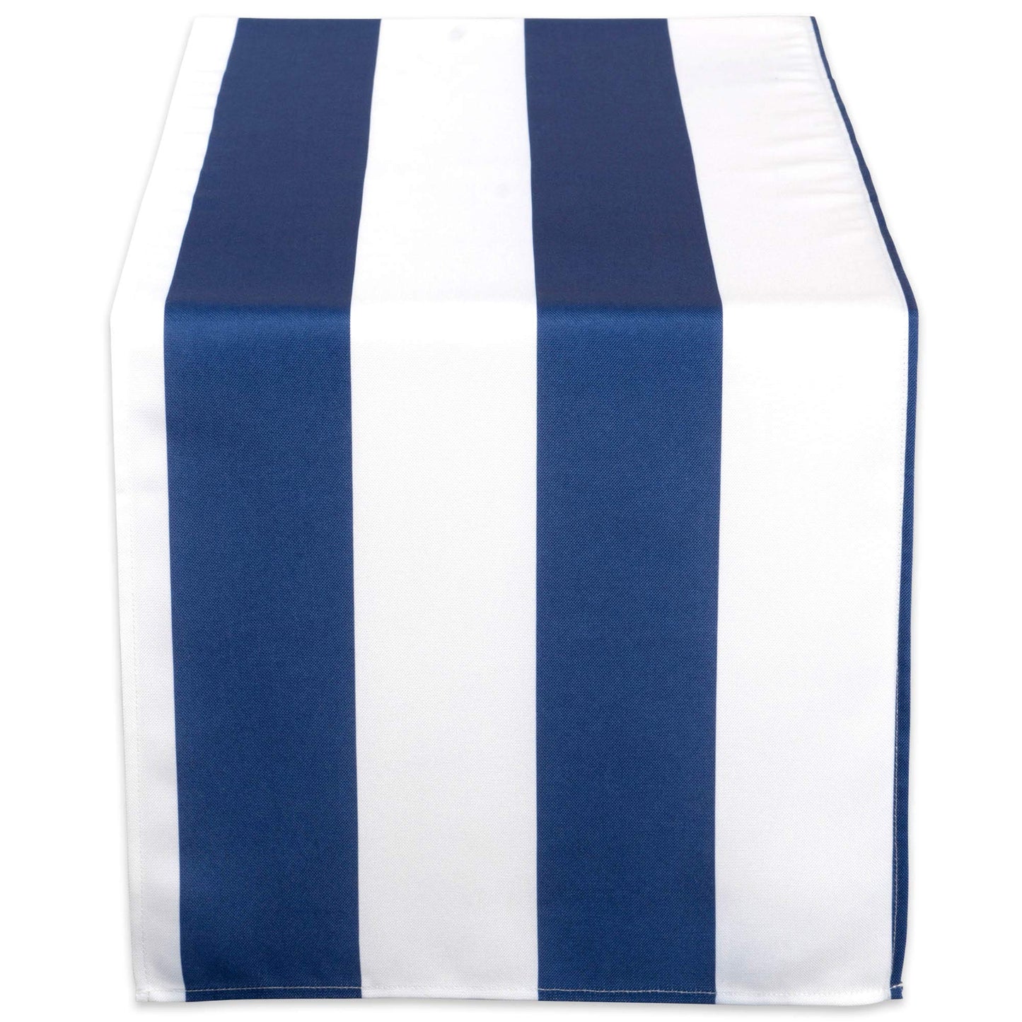 DII Cabana Stripe Outdoor Tabletop Collection, Water Resistant, 14 x 72 (Runner), Nautical Blue