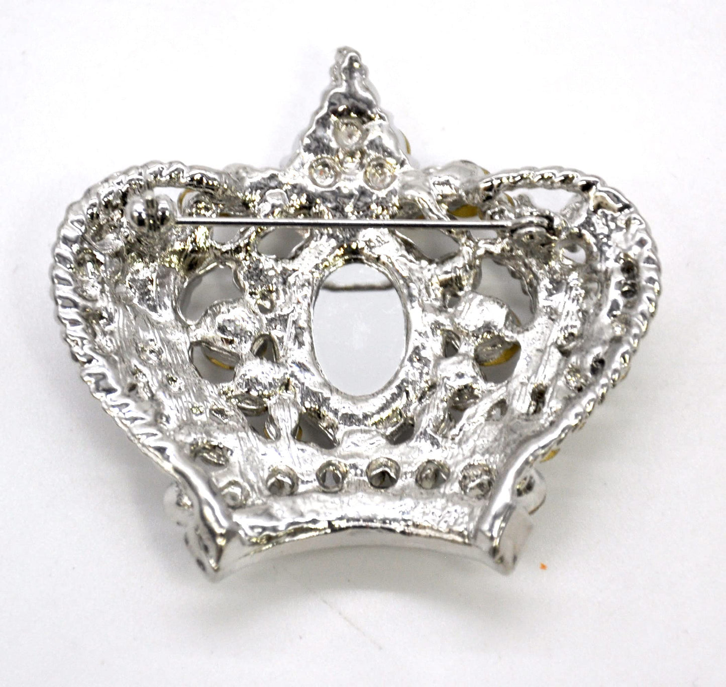 Belagio Enterprises 2 1/2-Inch Crown Rhinestone Brooch | BW-141 Silver