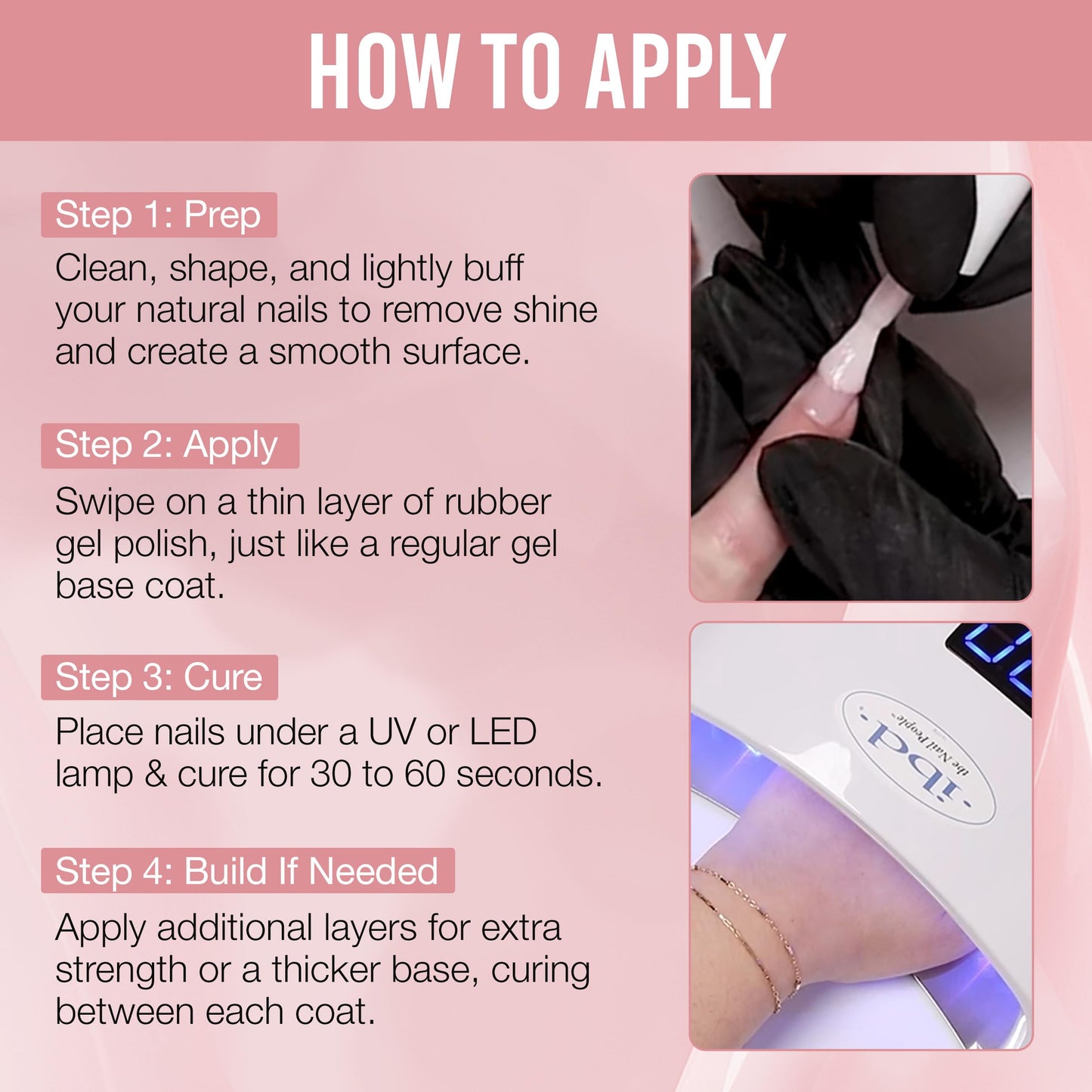 IBD Rubber Gel Polish - Bliss, LED/UV Soak Off Builder Gel for Nails, Strengthening Base Coat for Nail Polish & Extensions, 0.5 fl oz