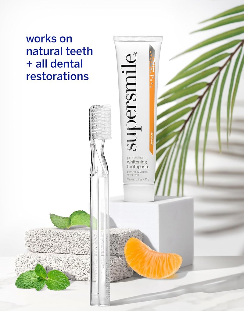 Supersmile Fluoride-Free Whitening Kit | Professional Grade Toothpaste & Toothbrush - Whitens Up to 6 Shades, 1.4 oz