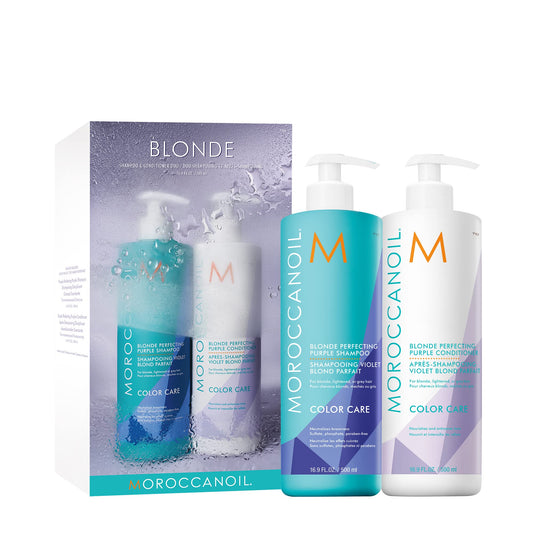Moroccanoil Blonde Perfecting Purple Shampoo & Conditioner Half-Liter Set