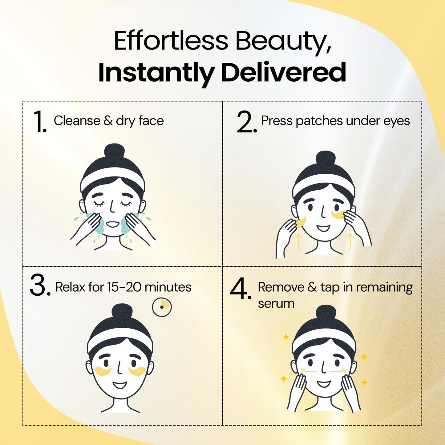 LA PURE Collagen Boosting Eye Mask Patches Under Eye Patches for Puffy Eyes Hyaluronic Acid Dark Circles Bags Lines Anti Wrinkles Anti Aging Hydrating Moisturizing Brightening Eye Gels 15ct