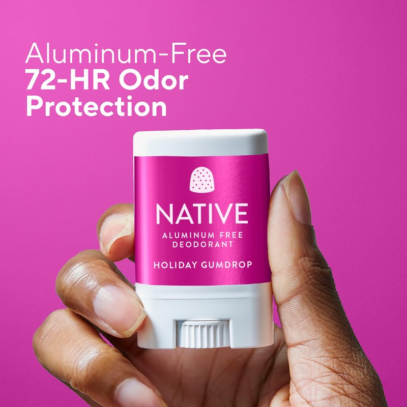 Native Deodorant Contains Naturally Derived Ingredients, 72 Hour Odor Control, Travel Size, Mini Deodorant for Women and Men, Aluminum Free, Limited Edition, Holiday Gumdrop 0.35oz