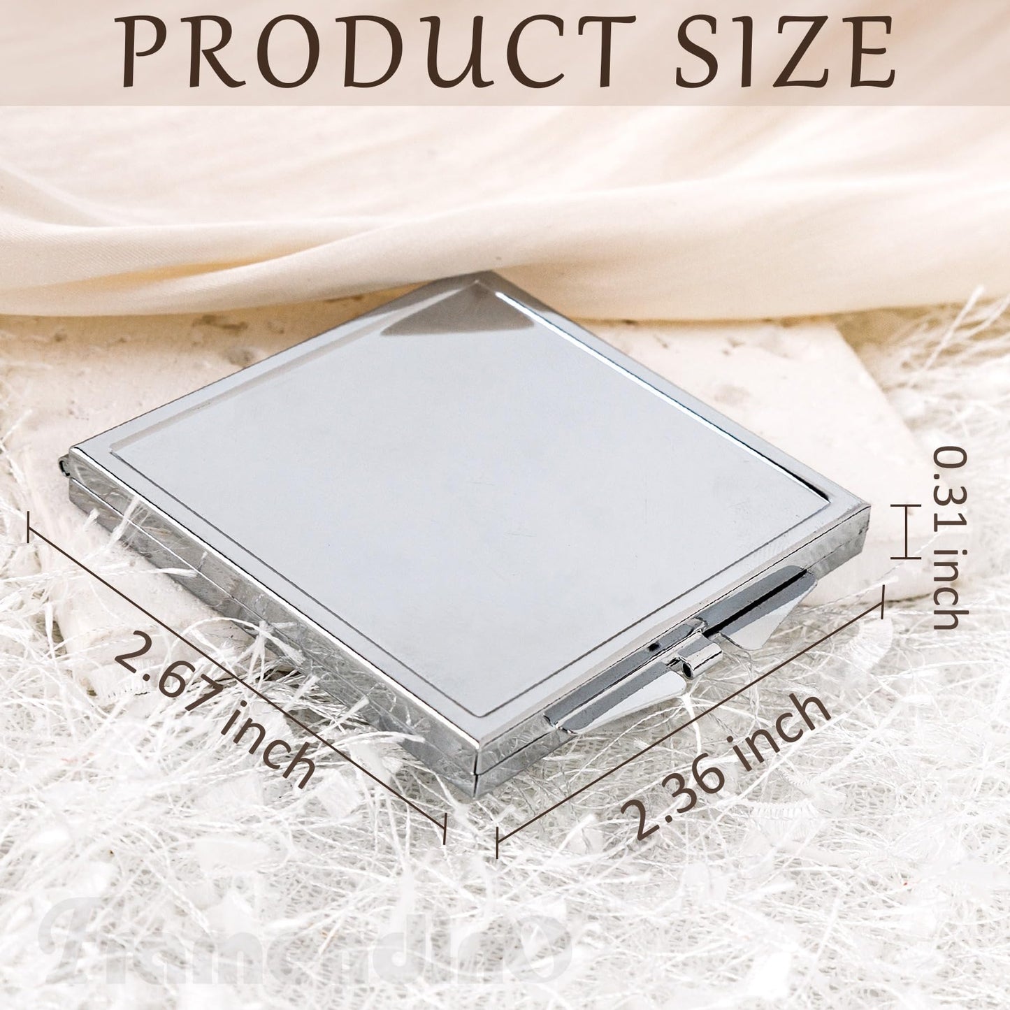 Framendino, 12 Pack Square Sublimation Compact Mirror Blanks Portable Pocket Folding Mirrors for Women