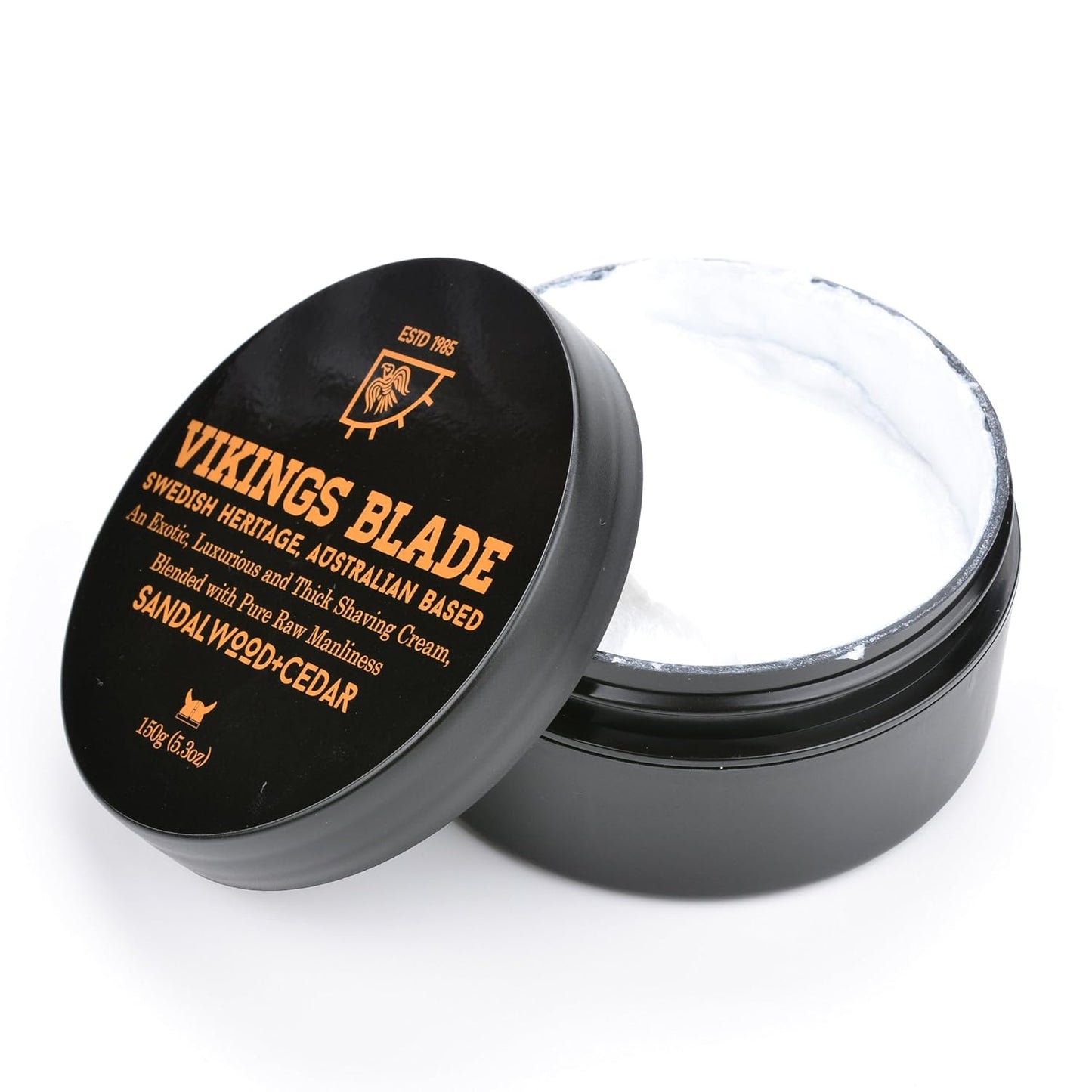 VIKINGS BLADE Luxury Shaving Cream - Sandalwood & Cedar | Silky Smooth Foaming Formula for a Refreshing Shave