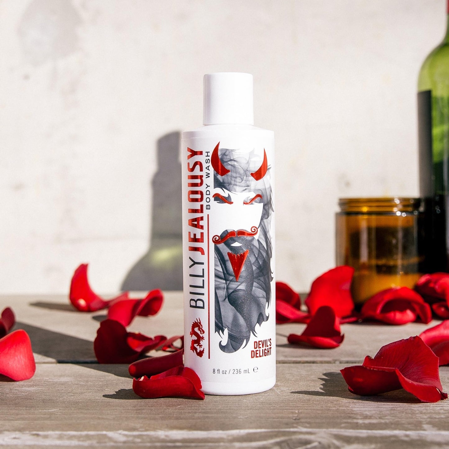 Billy Jealousy Devil's Delight Hydrating Body Wash for Men with Coconut Oil and Shea Butter, Cleanse, Smooth & Soften Skin, Black Pepper/Sandalwood Scent, 8 fl. oz.