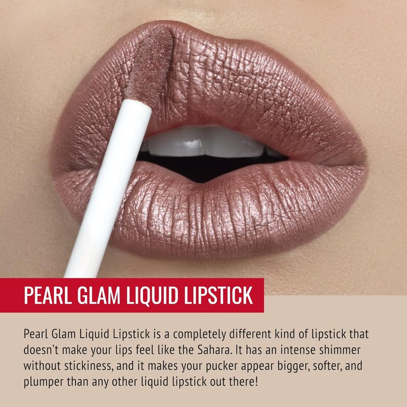 Soft Light Dark Pink Pearl Glam Liquid Lipstick Bundle | Long Wear with Trendsetter Soft Mocha Lip Liner