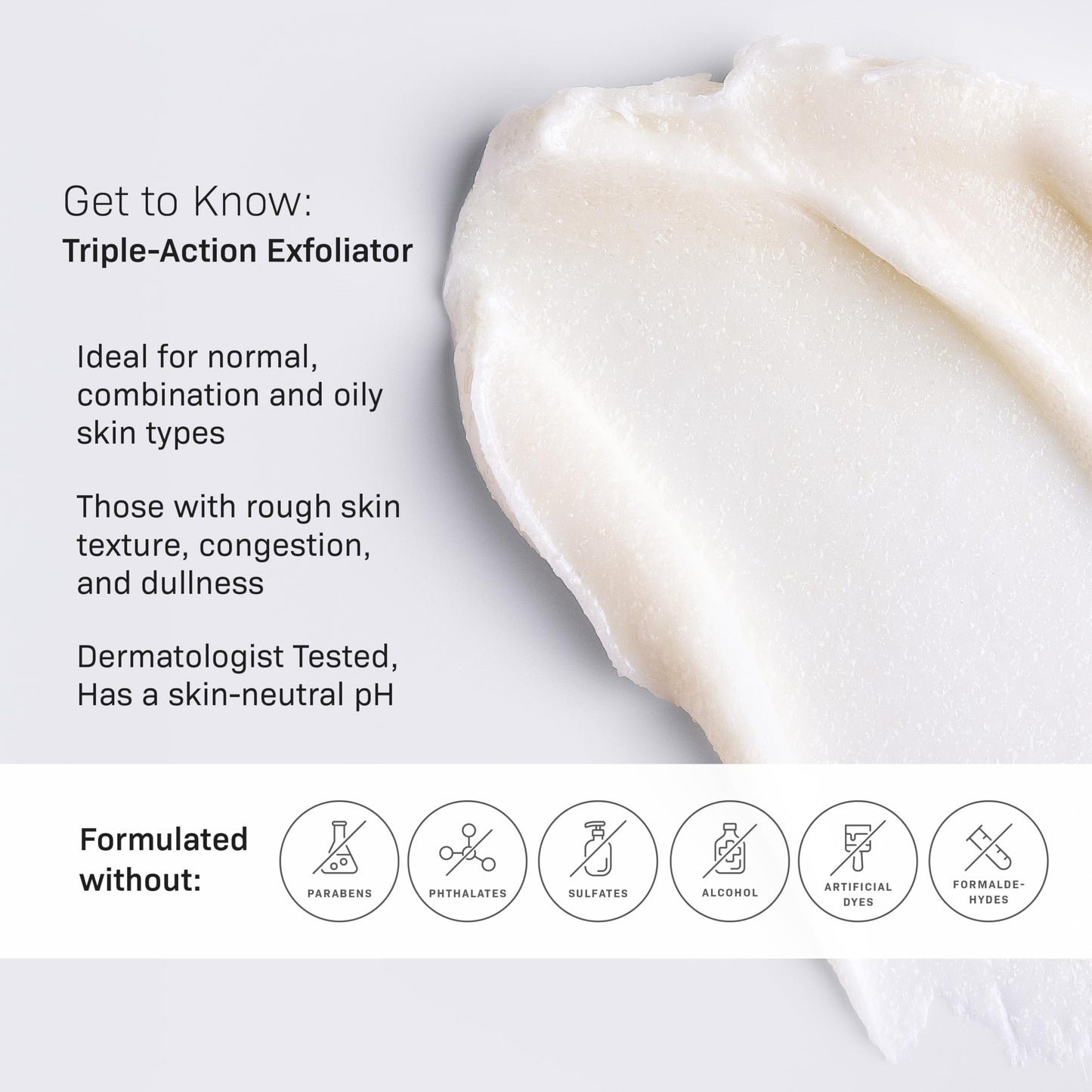 Revision Skincare Triple-Action Exfoliator, Clinical Face Exfoliator with Physical, Chemical and Enzymatic Exfoliation, AHA, BHA and Salicylic Acid to Polish Skin and Improve Texture, 3 oz